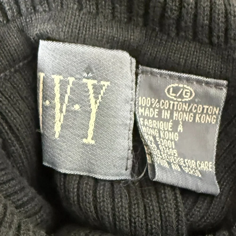IVY- Black Ribbed Turtleneck Size Large